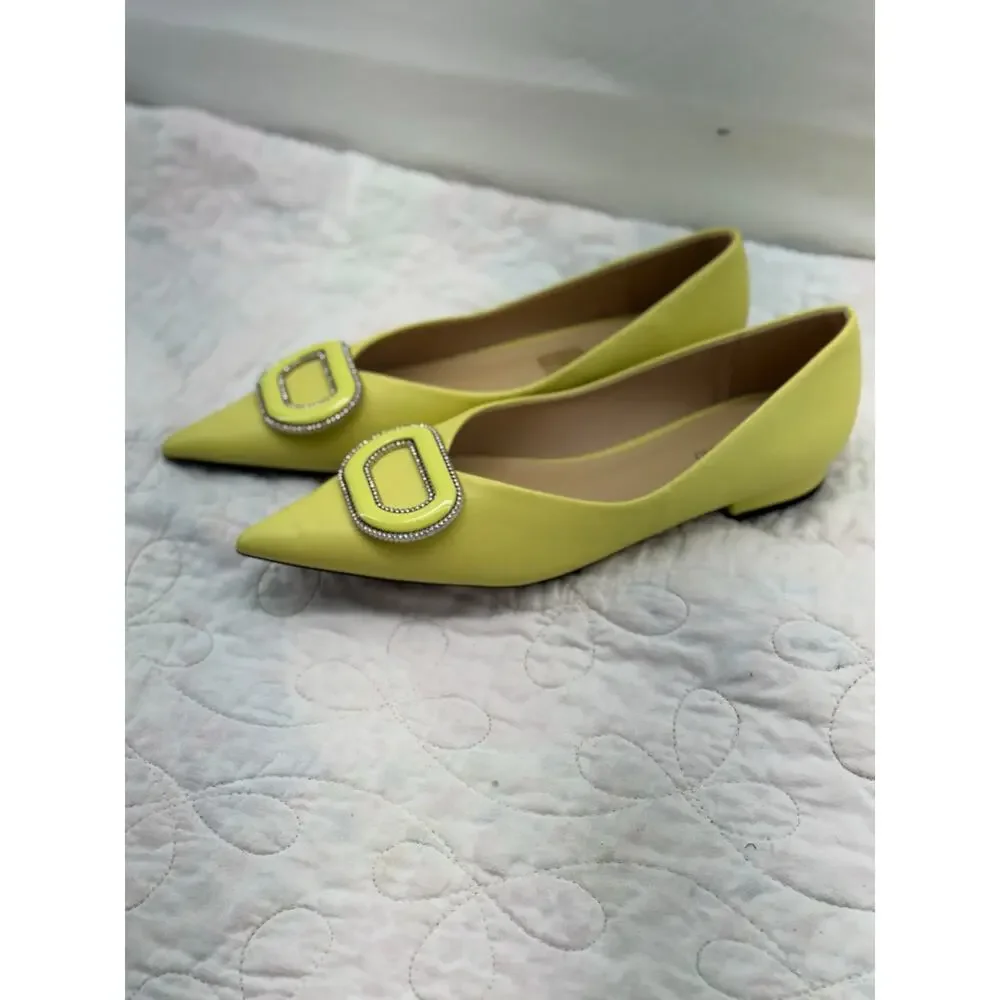 Chanel Yellow Flats with Embellished Buckle - Picture 5 of 6